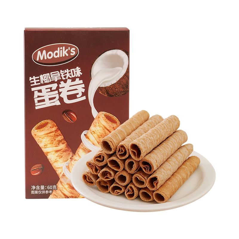 Modik's牌生椰拿铁味蛋卷 60g/盒 3盒装 60g*3盒